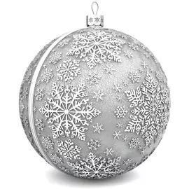 Silver Christmas tree ball "Frosty pattern"